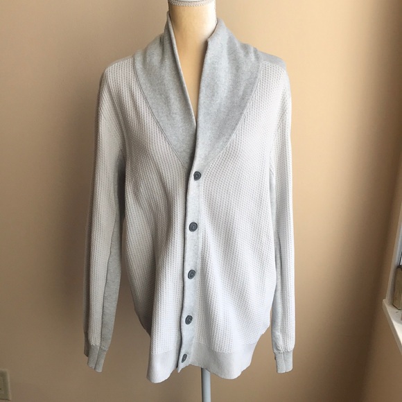 Dkny Sweaters - DKNY gray button front cotton cardigan Sz L